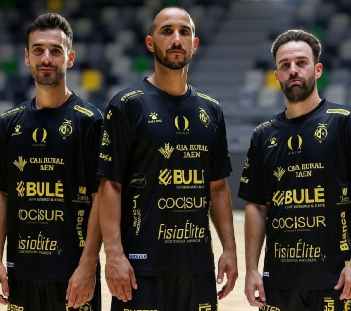 Boyis, en el centro, con la camiseta del Jaén Paraíso Interior FS.