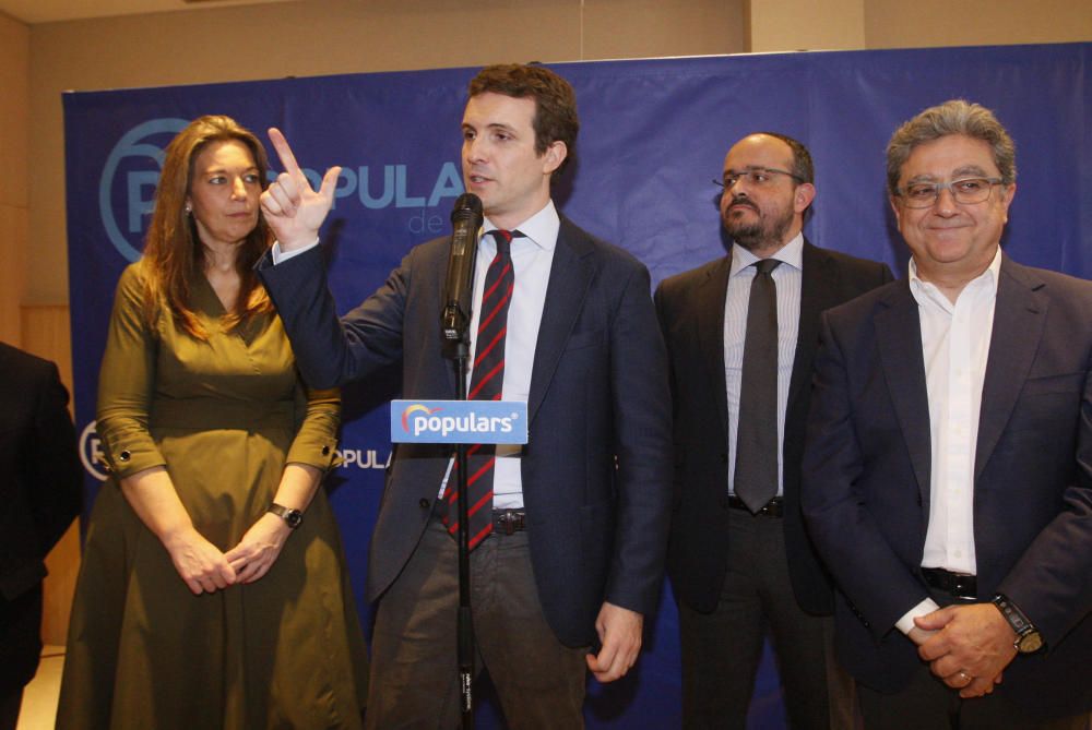 Visita del líder del PP, Pablo Casado, a Girona.