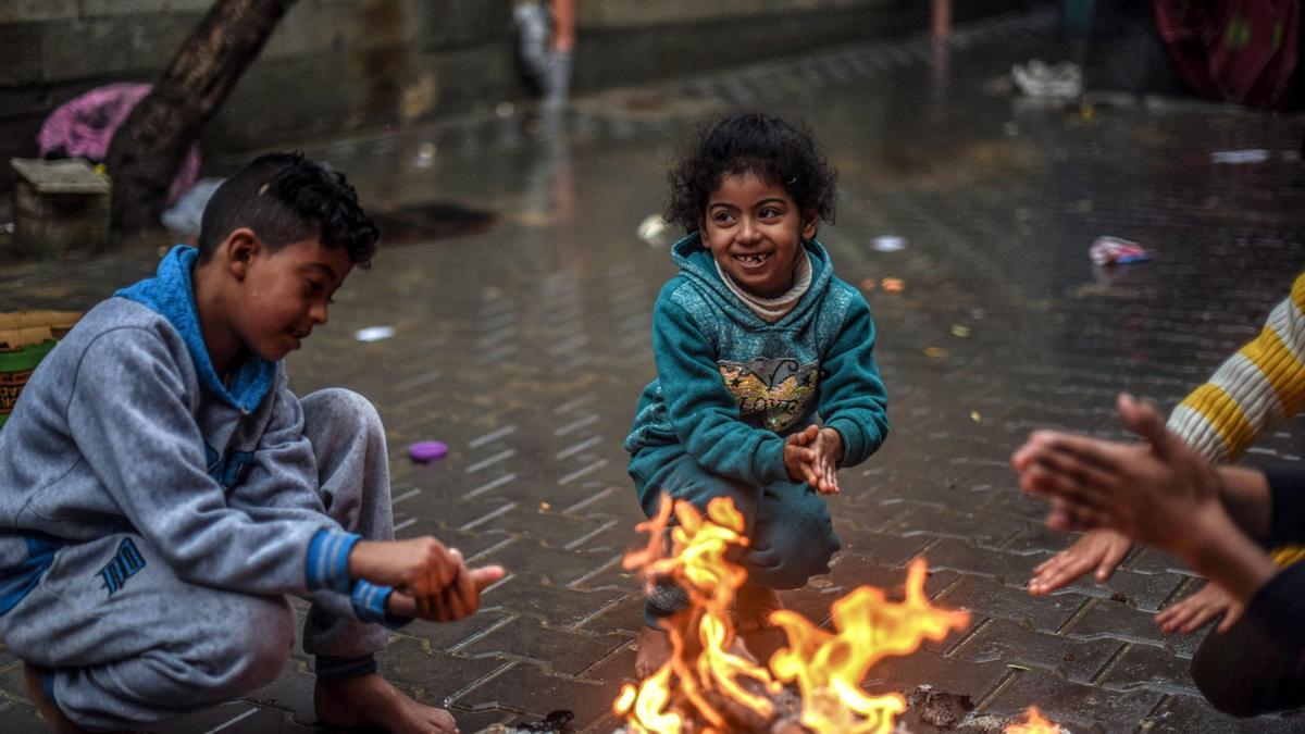 Niños en la Franja de Gaza.