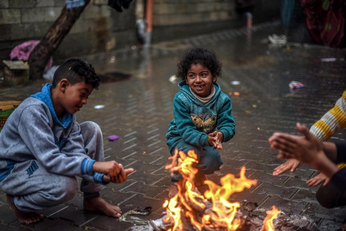 Niños en la Franja de Gaza.