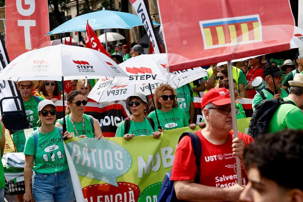 La manifestación de docentes de este martes 2 de junio, en imágenes