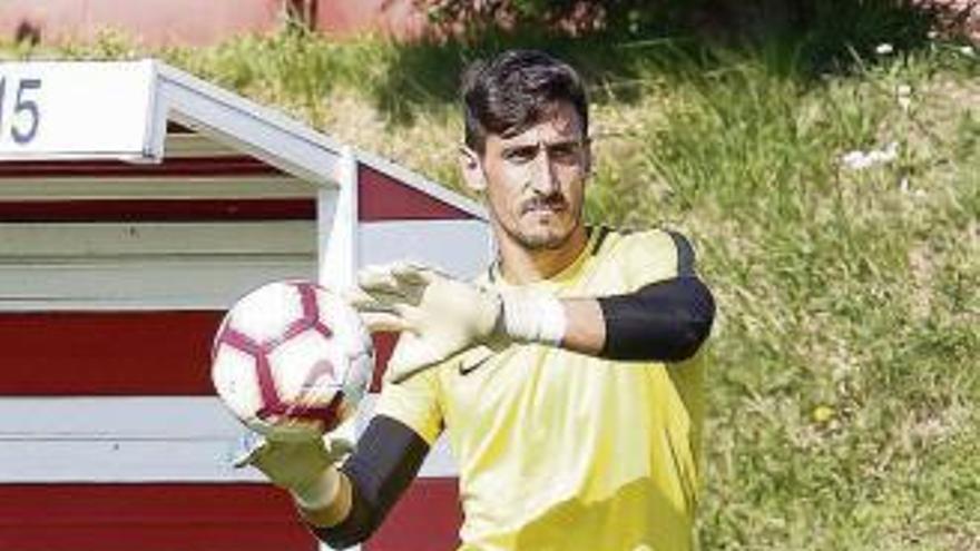 Mariño, en un entrenamiento en Mareo.