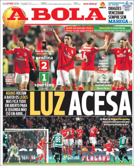 Portada A BOLA jueves 7 de febrero 2019