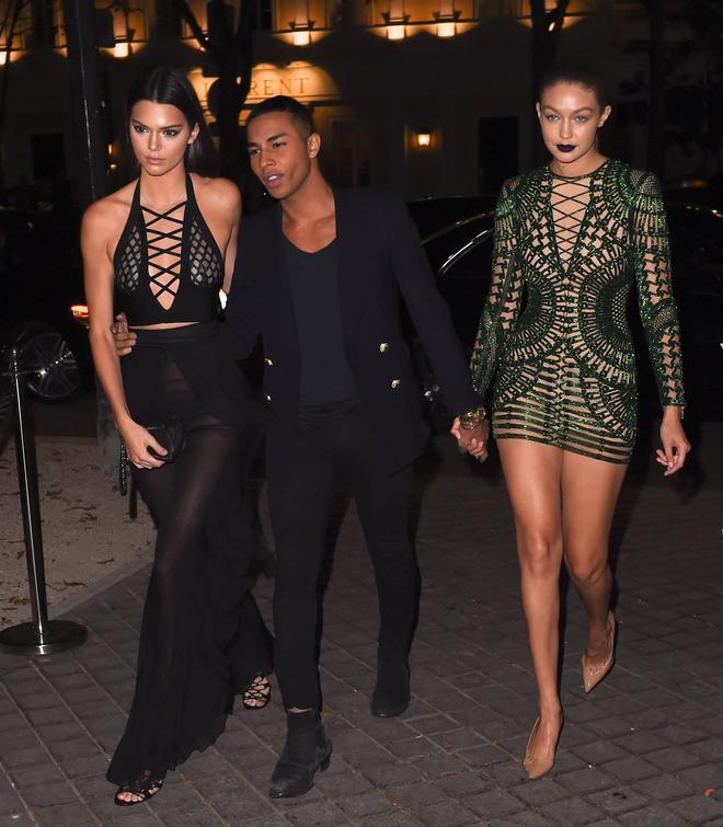 Kendall Jenner, Olivier Rousteing y Gigi Hadid, fiesta en París