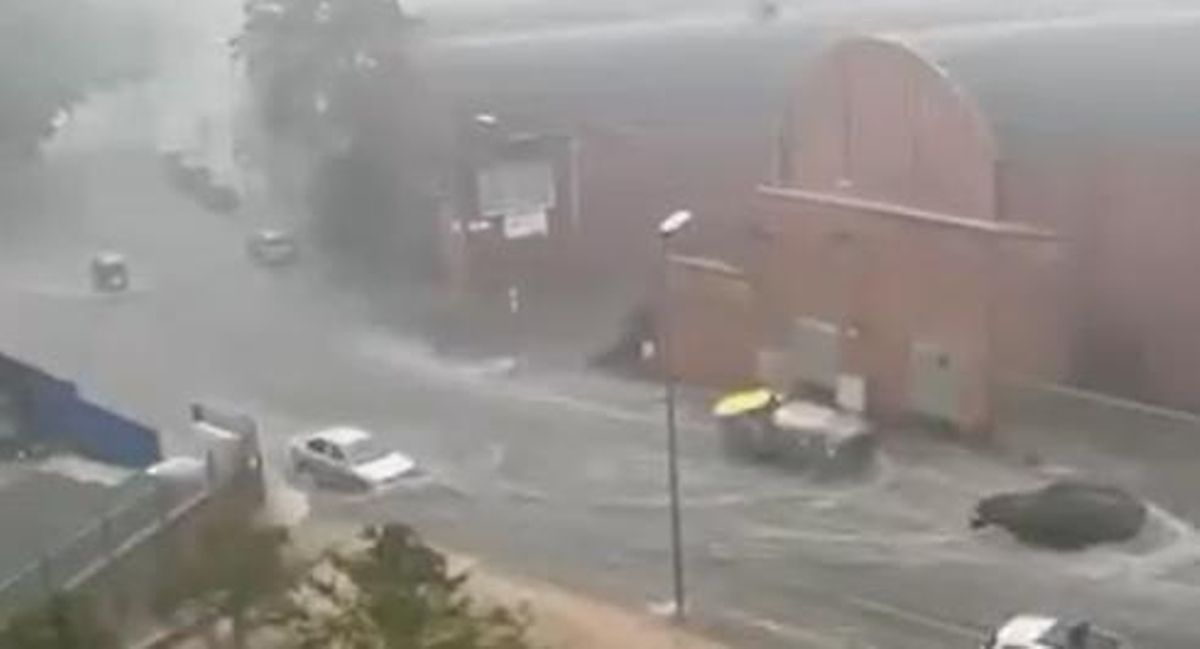 Una de les imatges que han deixat el temporal a Igualada