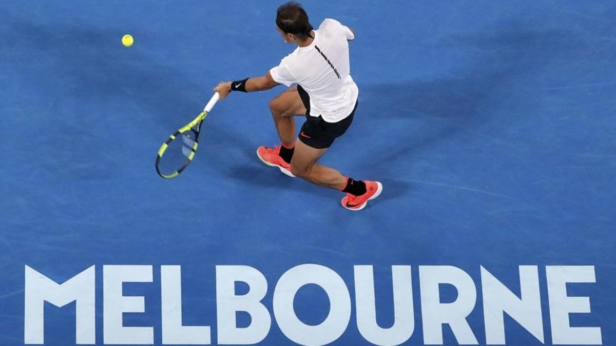 Nadal, en el partido contra Raonic de cuartos de final.