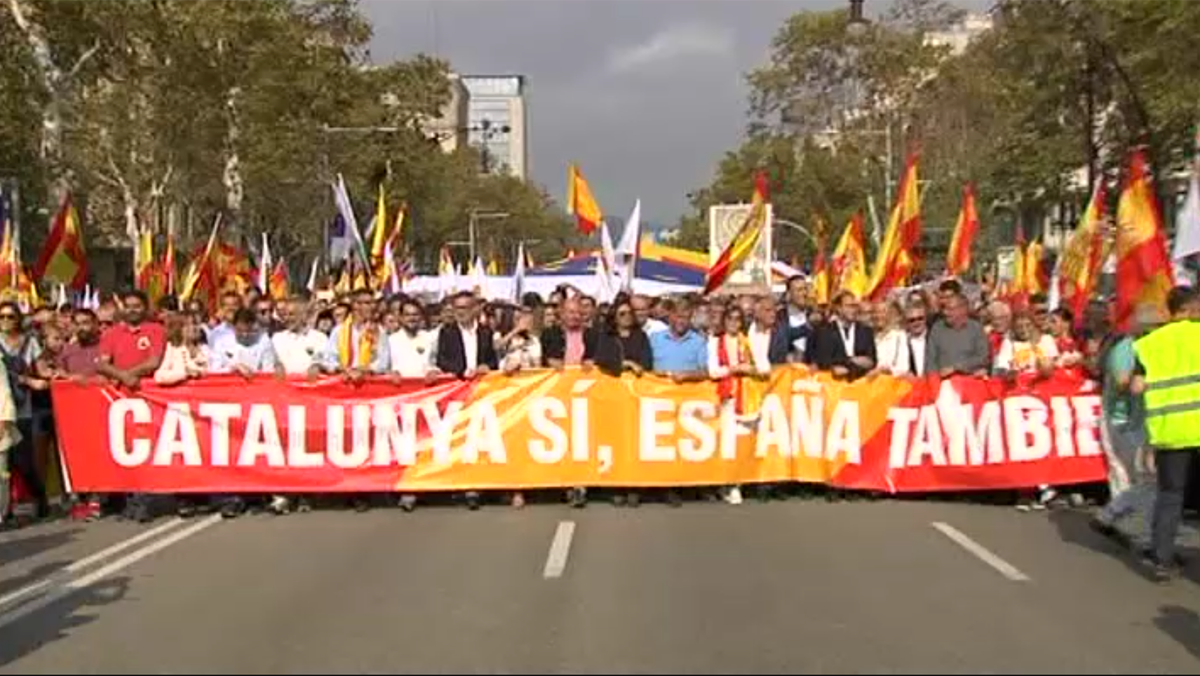 Catalunya sí, Espanya també és el lema de la manifestació de Barcelona el 12 dOctubre