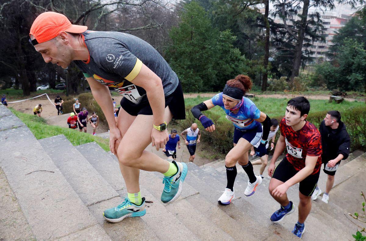 Julia Vaquero, ganadora femenina, durante la Subida o Castro de esta mañana