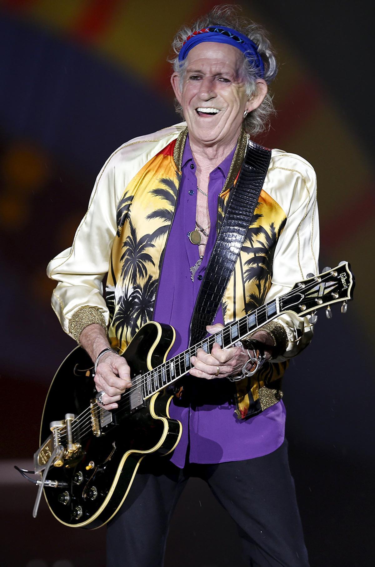 Keith Richards, durante un concierto de los Stones