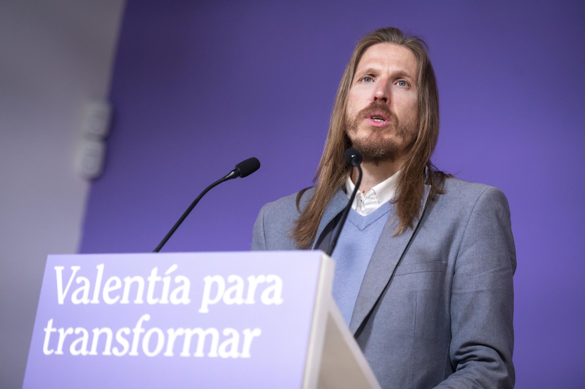 Rueda de prensa del portavoz de Podemos, Pablo Fernández