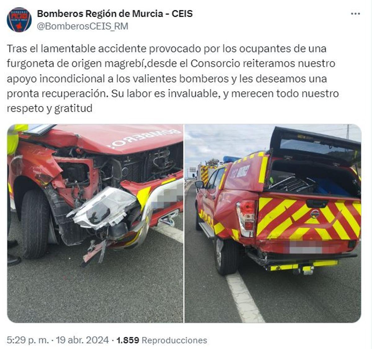 Captura del polémico mensaje de Bomberos del CEIS.