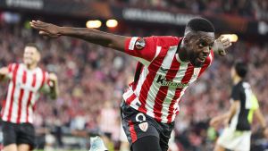 Iñaki Williams celebra su gol de este jueves.