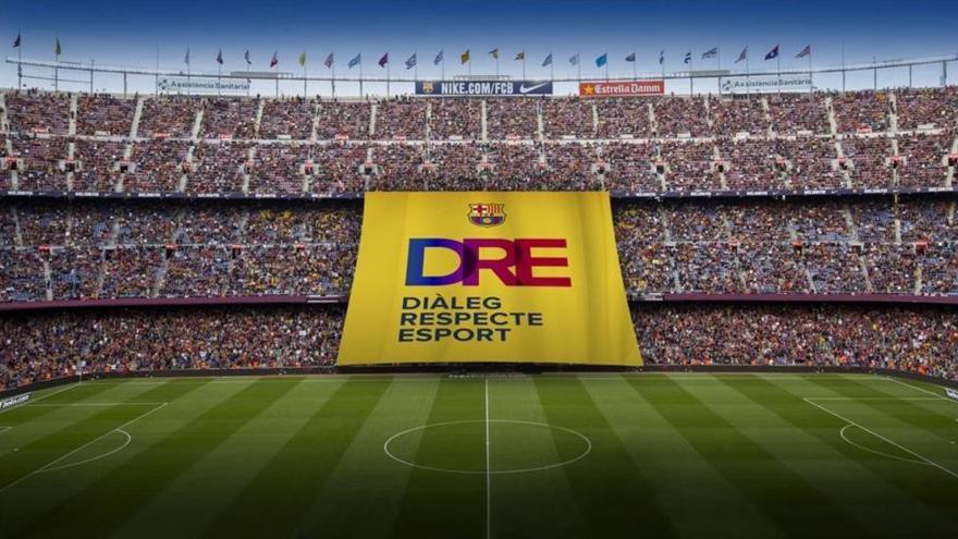 Una gran pancarta pedirá &quot;diàleg, respecte i esport&quot;