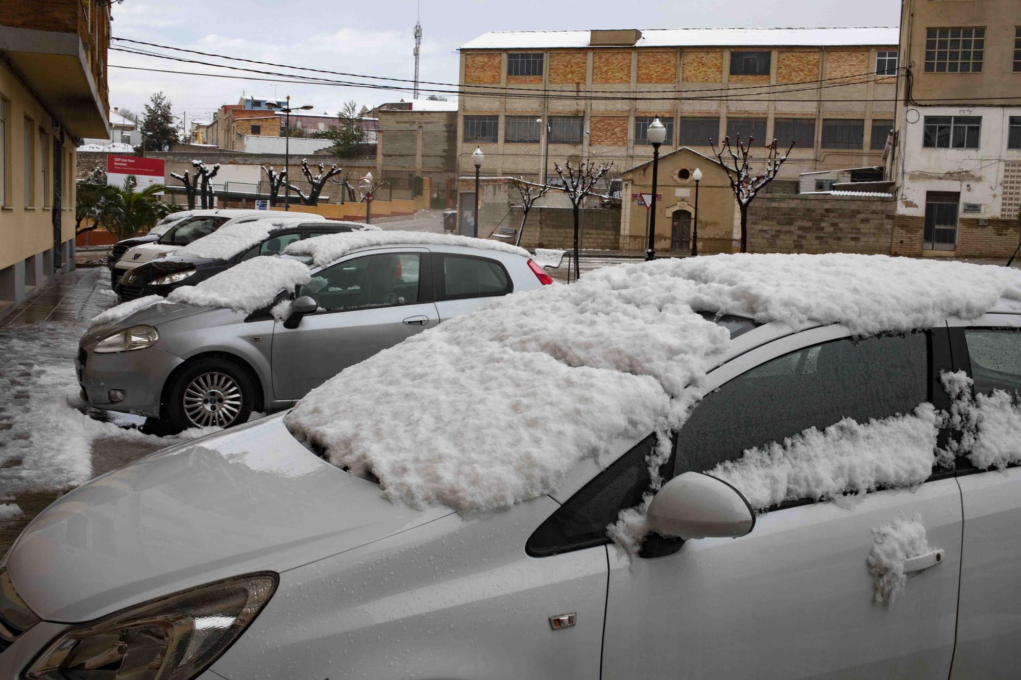 Espectacular nevada en la víspera de Sant Josep en Bocairent
