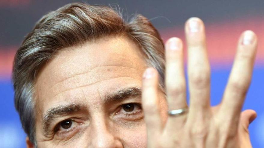 George Clooney, durante la rueda de prensa que ofreció.