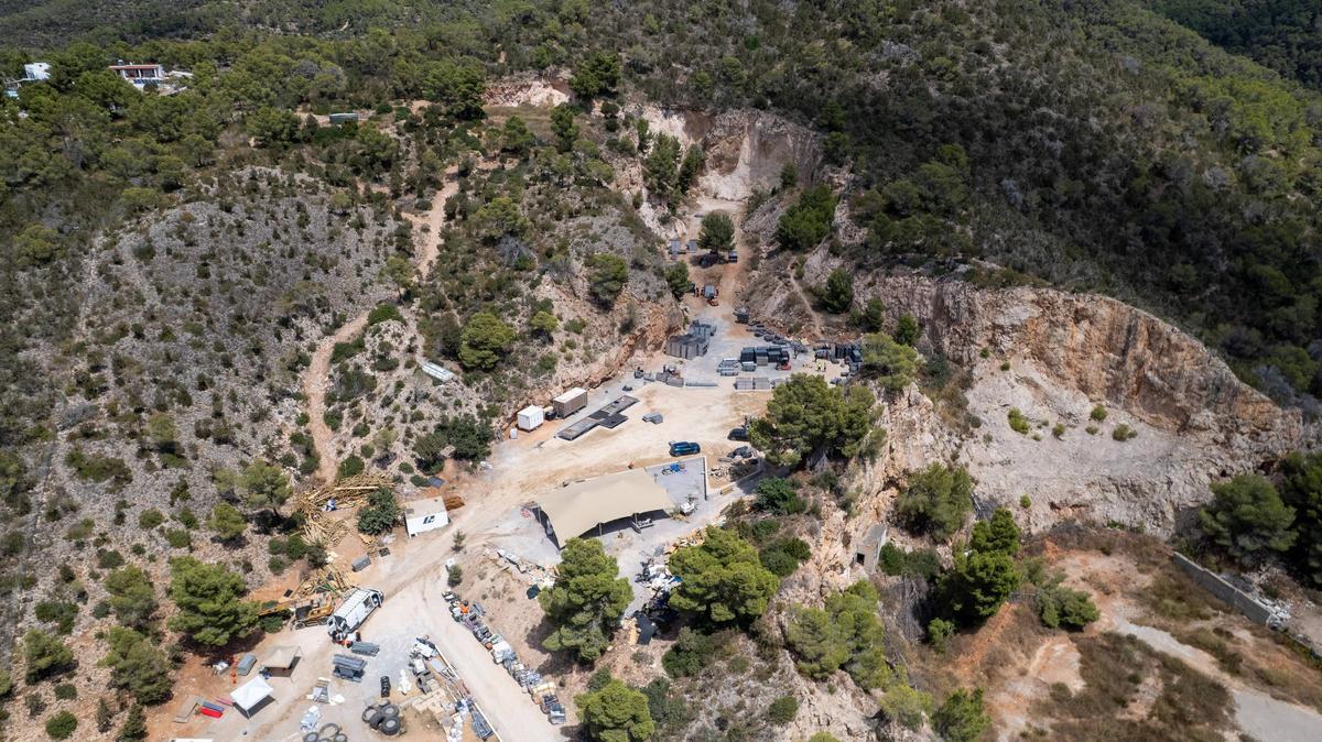La cantera de la polémica fiesta egipcia, vista desde el aire.