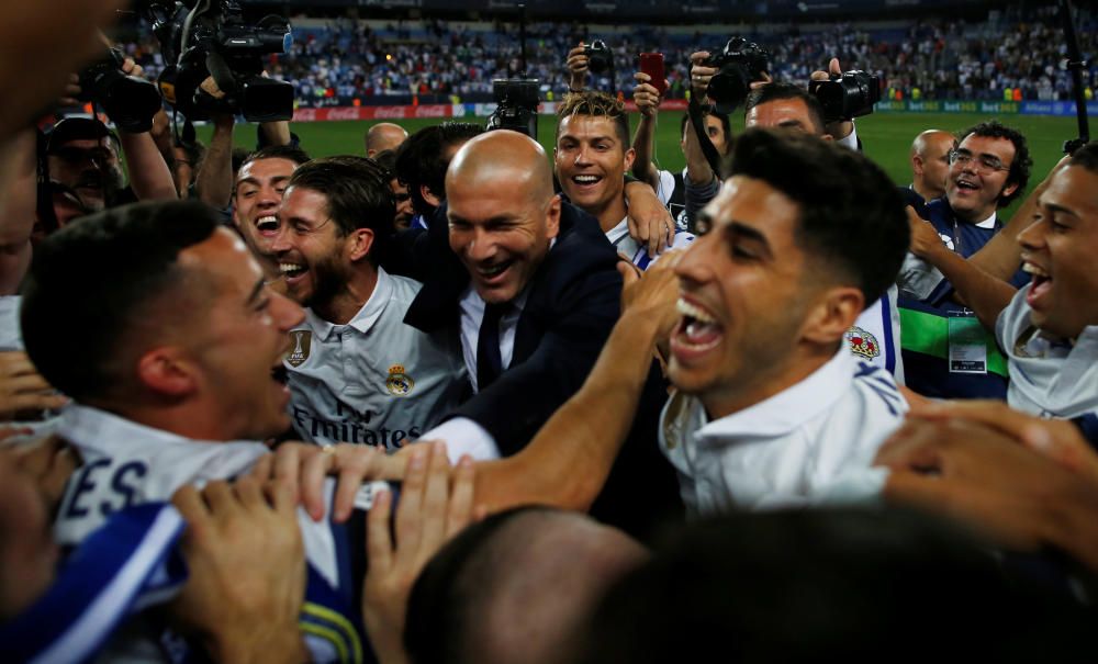 El Real Madrid celebra la Liga en Málaga