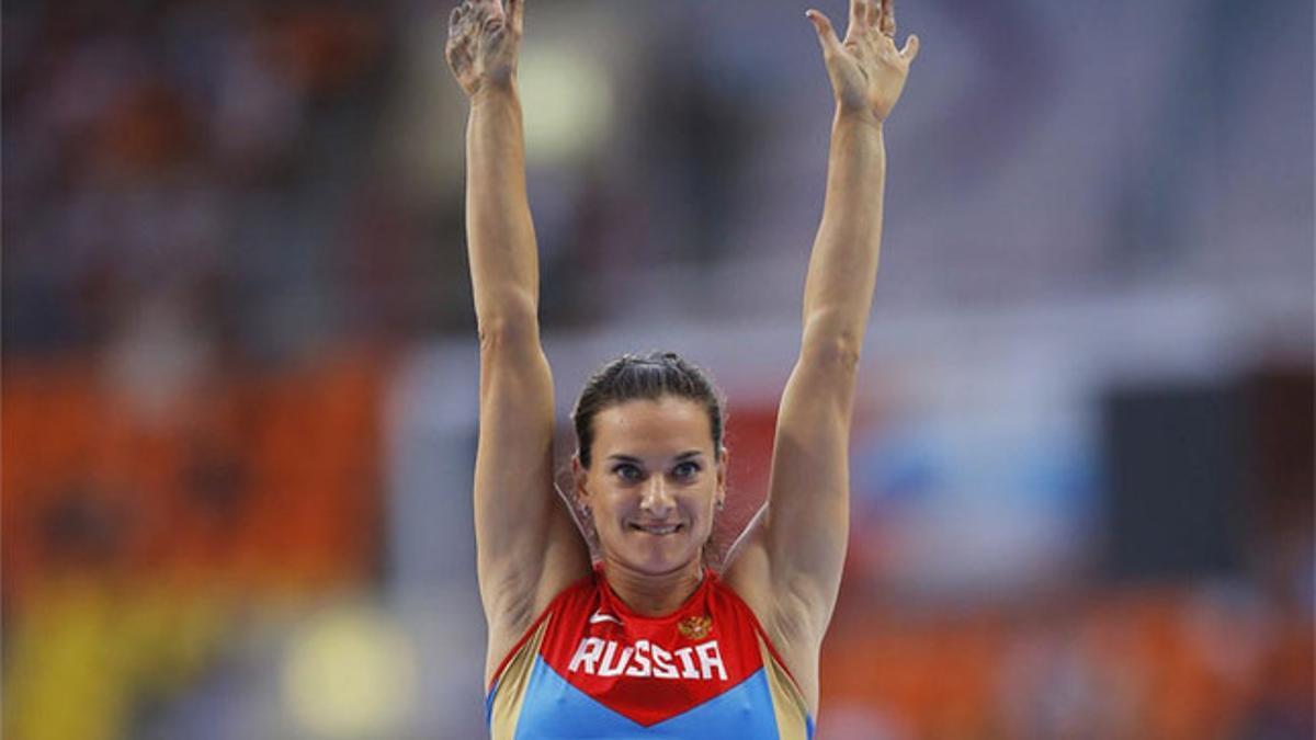 Isinbayeva, oro en los Mundiales de Moscú.