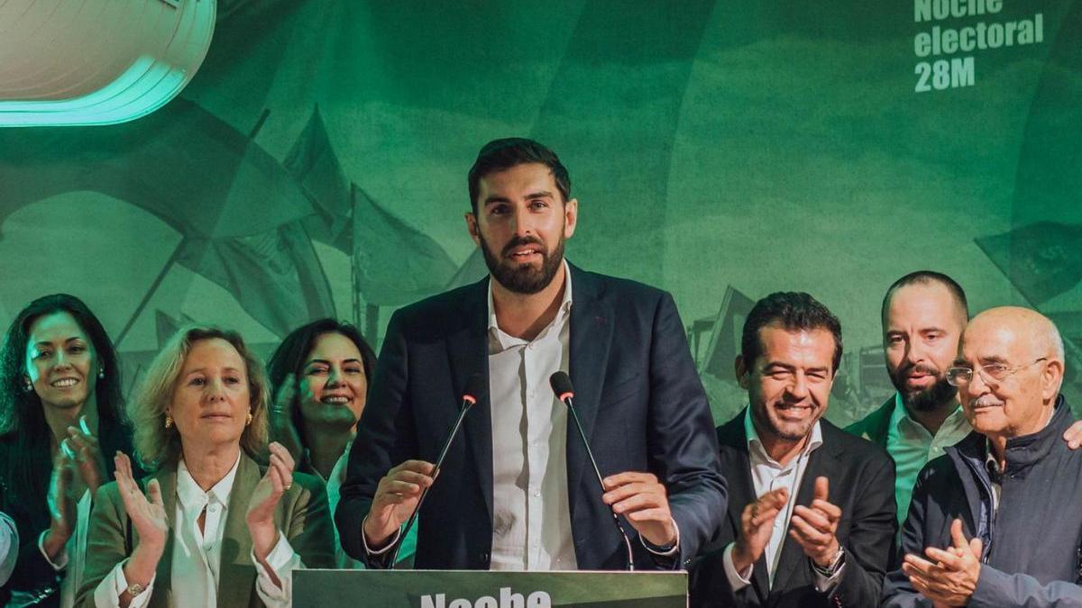 José Ángel Antelo, presidente provincial de Vox, la noche electoral. José Ángel Antelo, presidente provincial de Vox, la noche electoral.