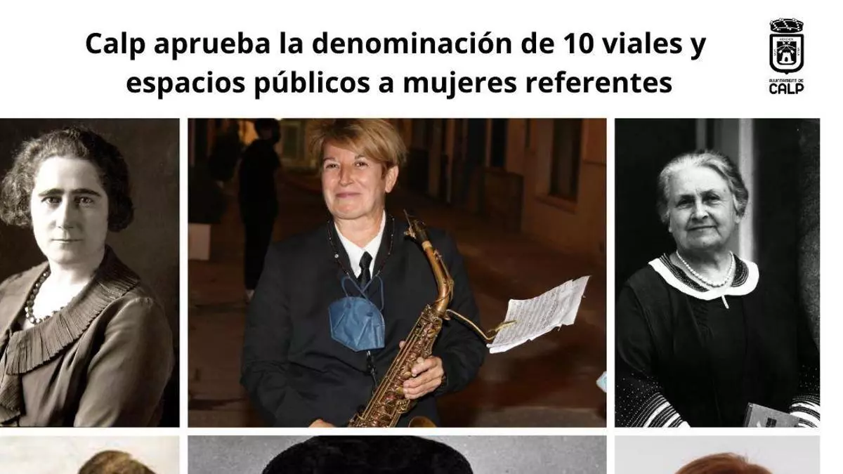 El Ayuntamiento de Calp aprueba la denominación de diez viales y espacios públicos a mujeres referentes de distintos ámbitos