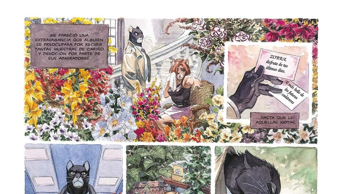 Varias viñetas de 'Blacksad'.