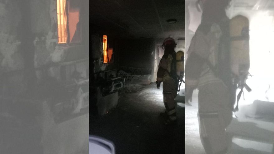 Dos educadores ingresados tras un incendio de un centro de menores extranjeros en Teruel