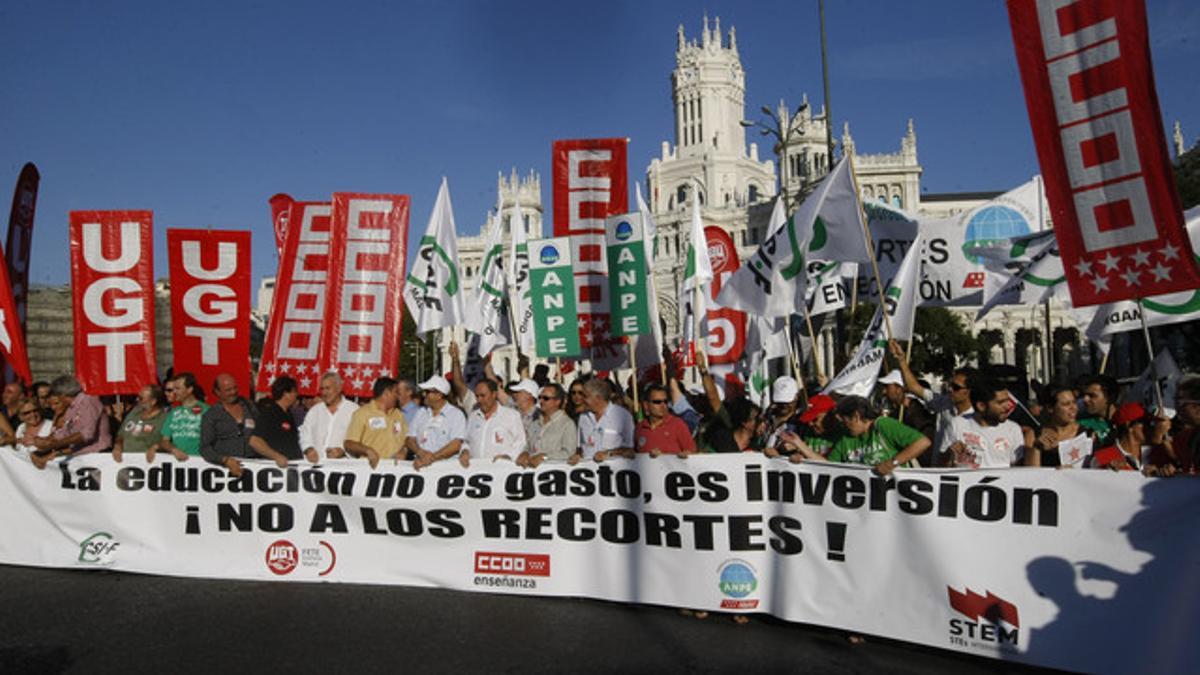 Manifestación en Madrid contra los recortes en Educación.