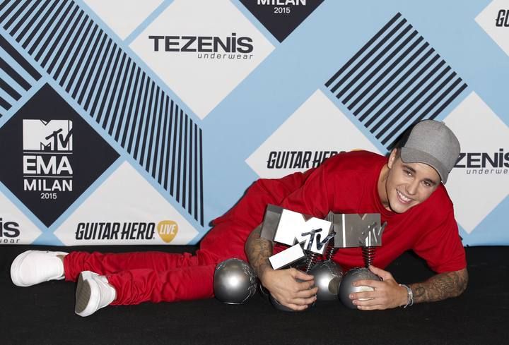 Justin Bieber, en la gala de los MTV European Music Awards