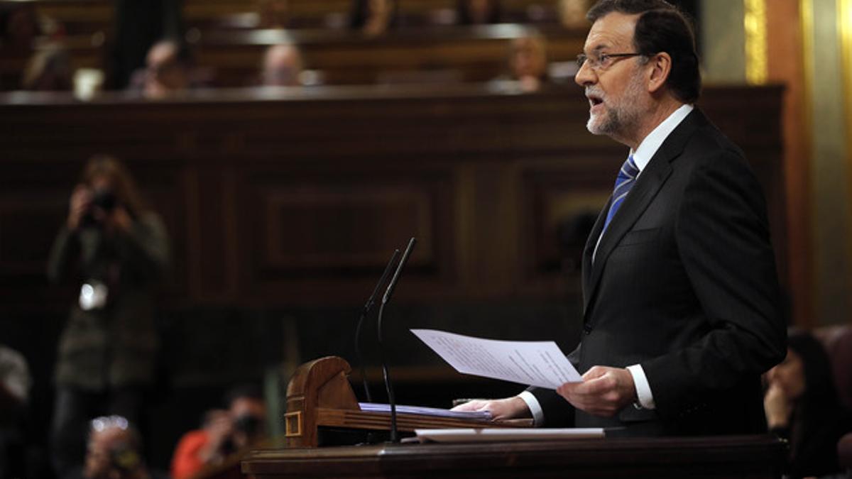 Mariano Rajoy, durante su intervención en el debate del estado de la nación.