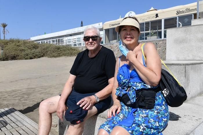 Ambiente de Playa del Inglés en plena fase 2