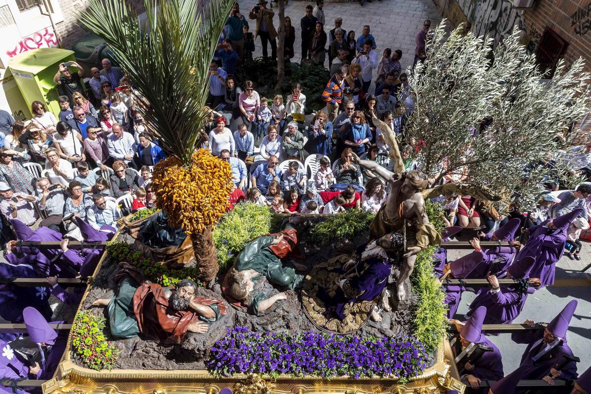 'La Oración en el huerto' en la calle en Viernes Santo por la mañana.