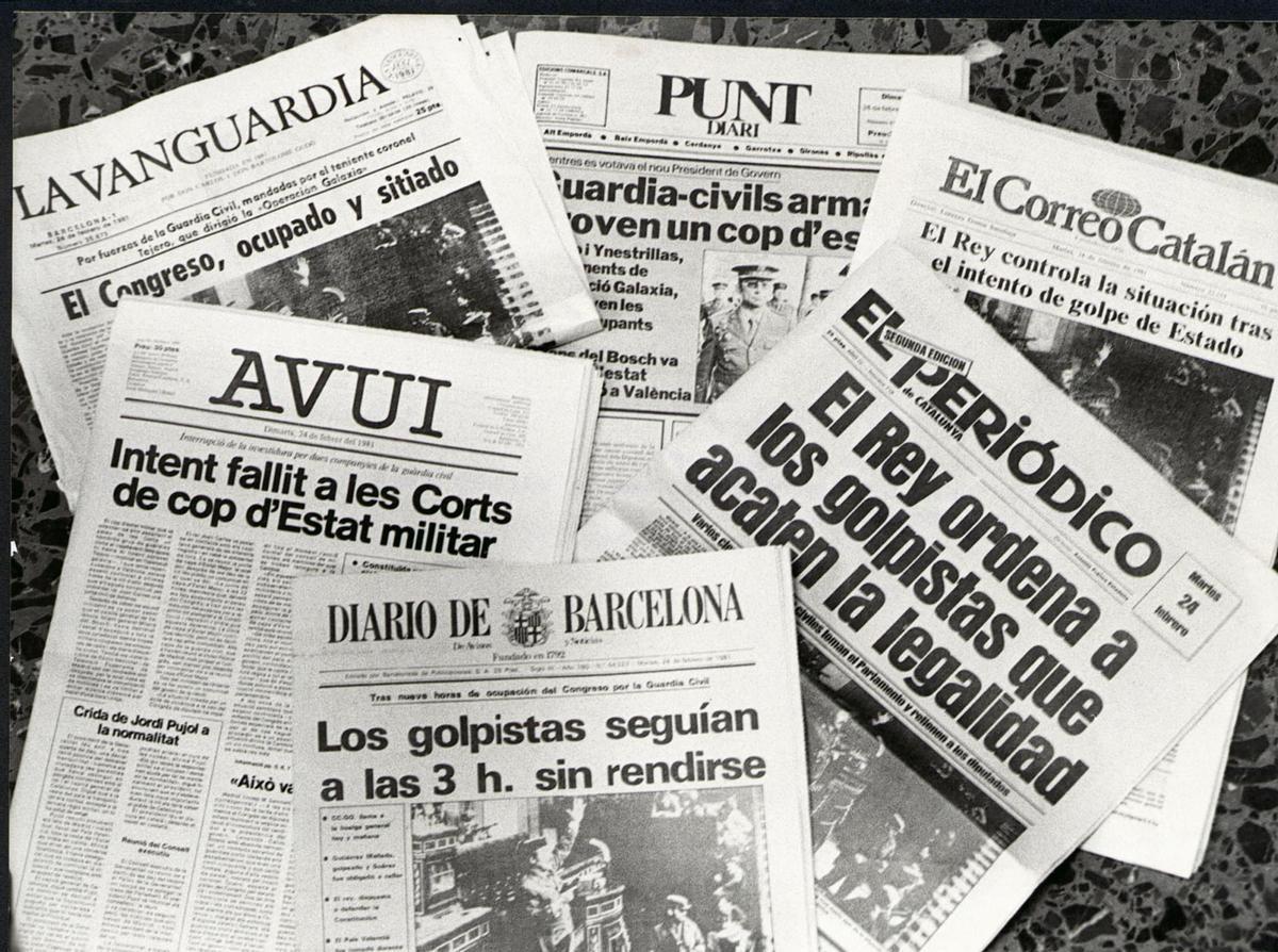 Portadas de la prensa catalana el 23-F