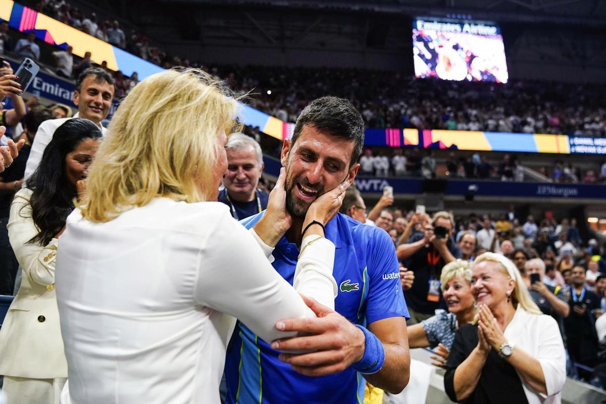 Novak Djokovic celebra el US Open cpon su familia.