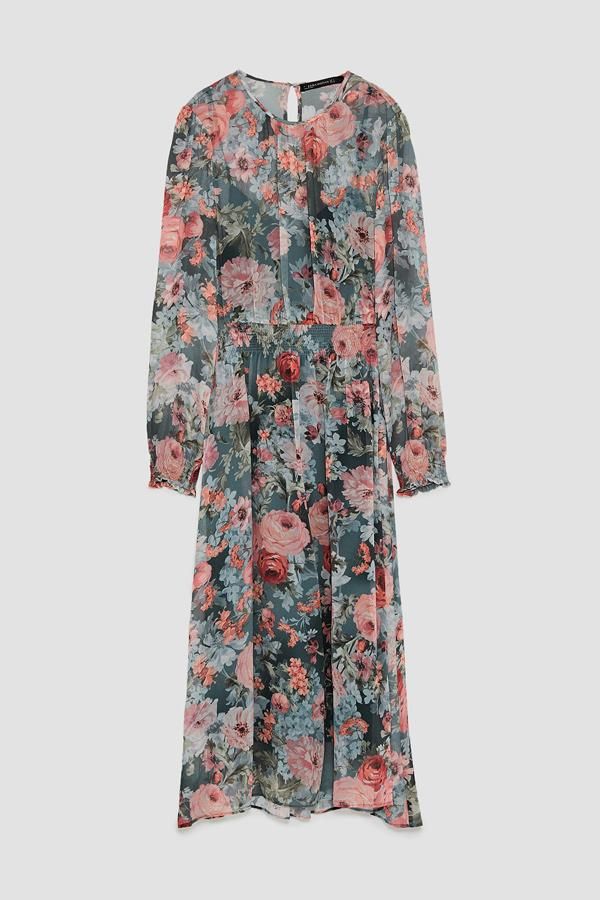 Vestido midi estampado de Zara que ha llevado Letizia Ortiz