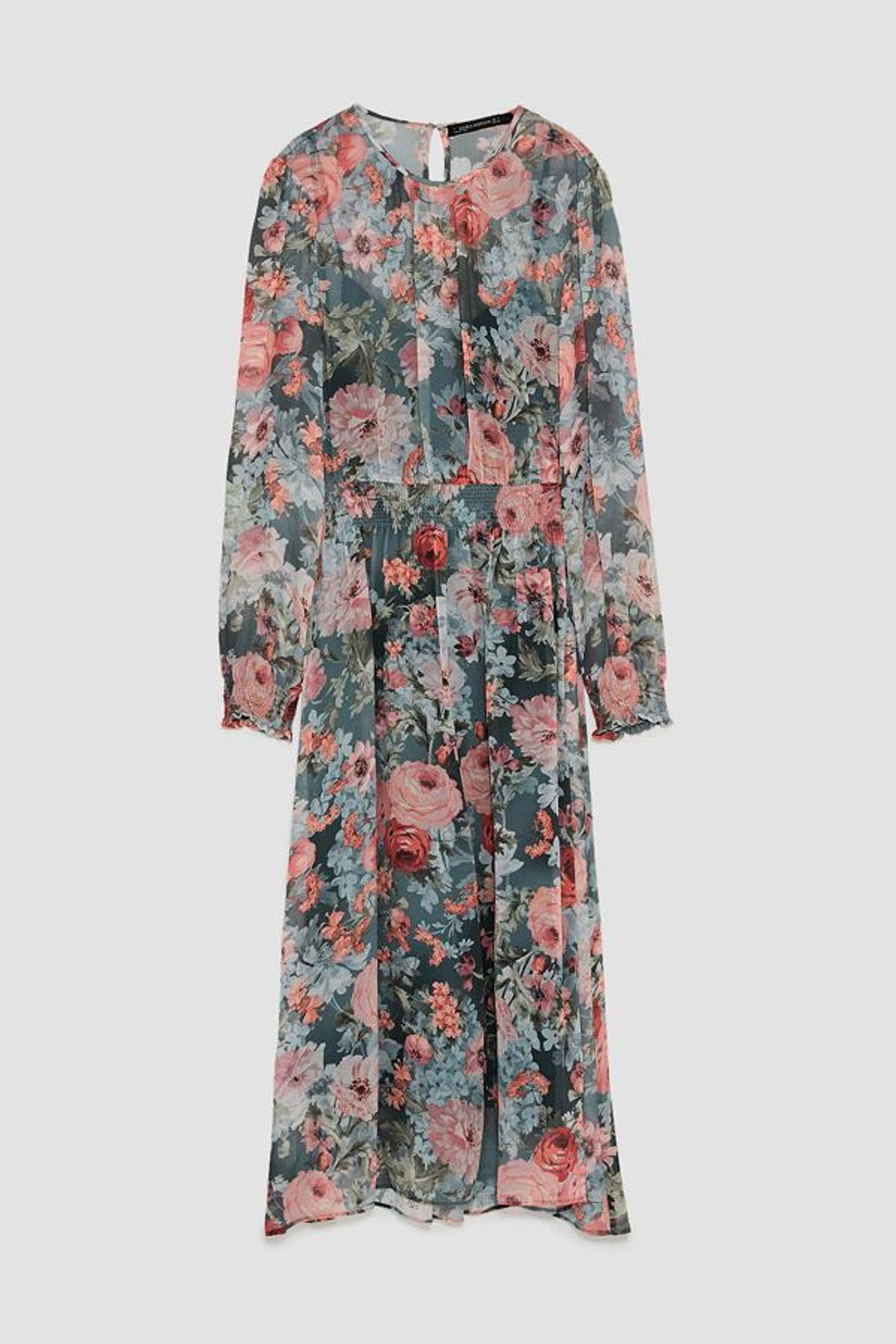 Vestido midi estampado de Zara que ha llevado Letizia Ortiz