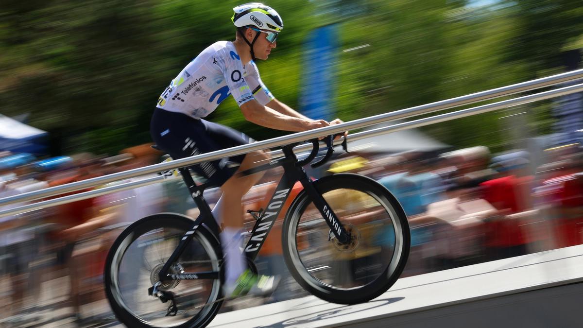 Pablo Castrillo, durante una prueba con el Movistar.