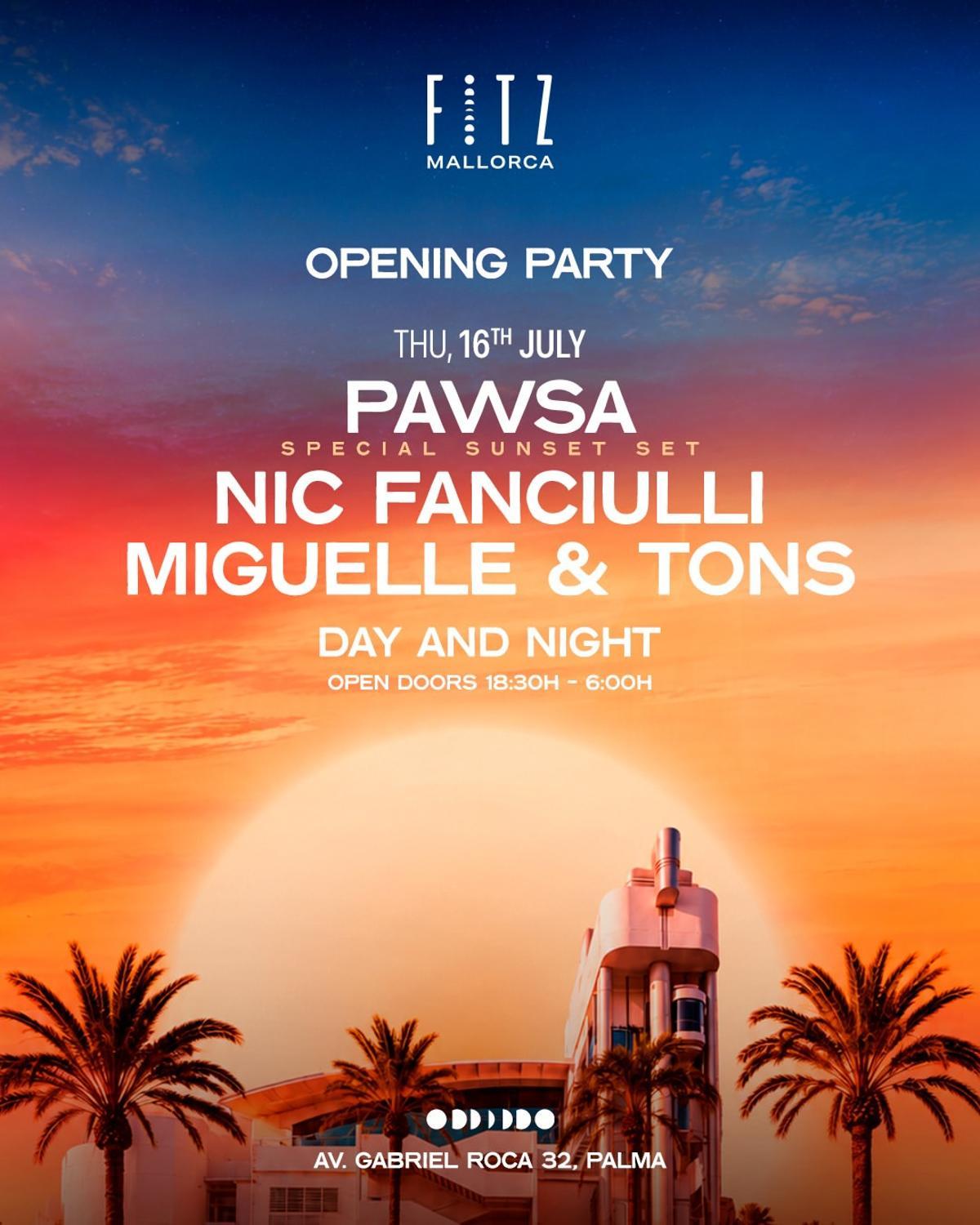 Cartel completo de la apertura del club.