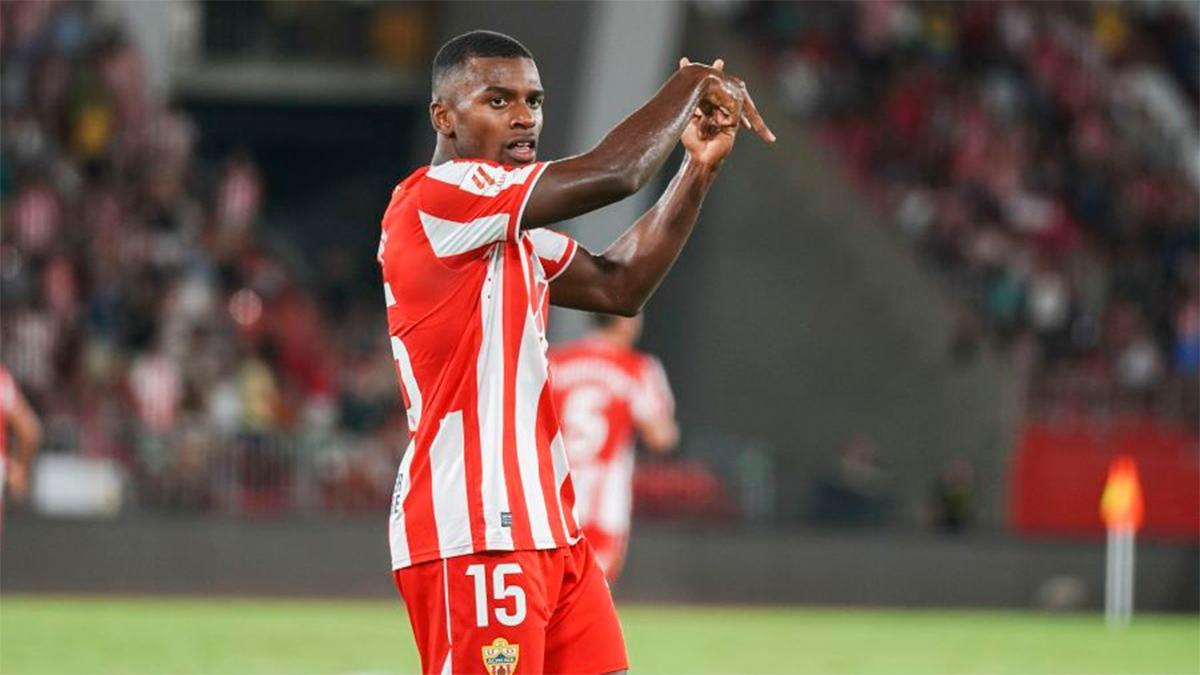 Akieme anotó el primer tanto del Almería ante el Celta