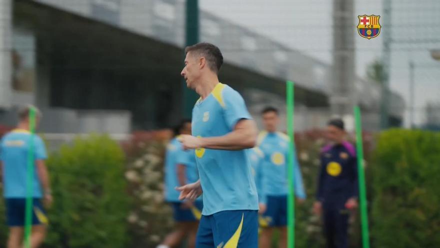 Suave sesión de trabajo para los azulgrana tras el derbi