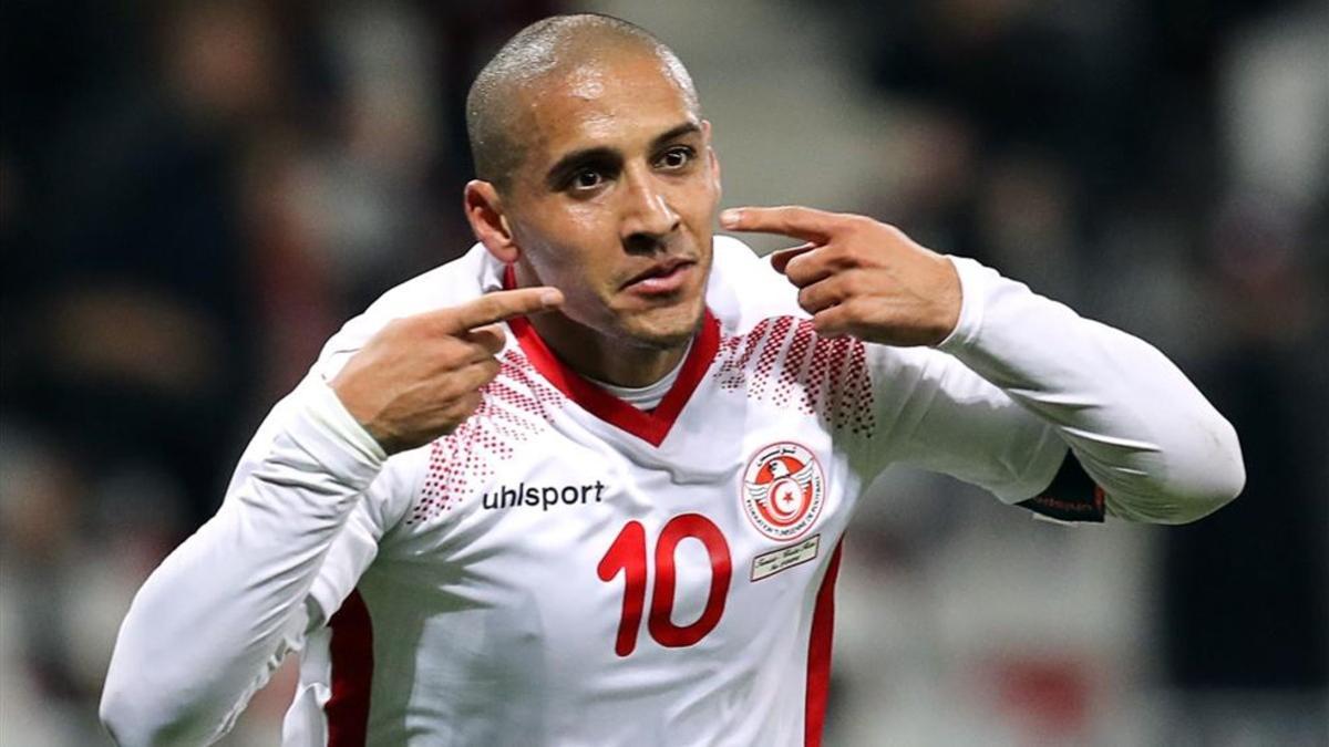 Khazri celebra su último tanto con Túnez