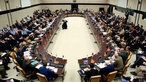 Vista general de la reunió del Comitè Militar de l’OTAN, celebrada a la seu de l’OTAN a Brussel·les (Bèlgica).