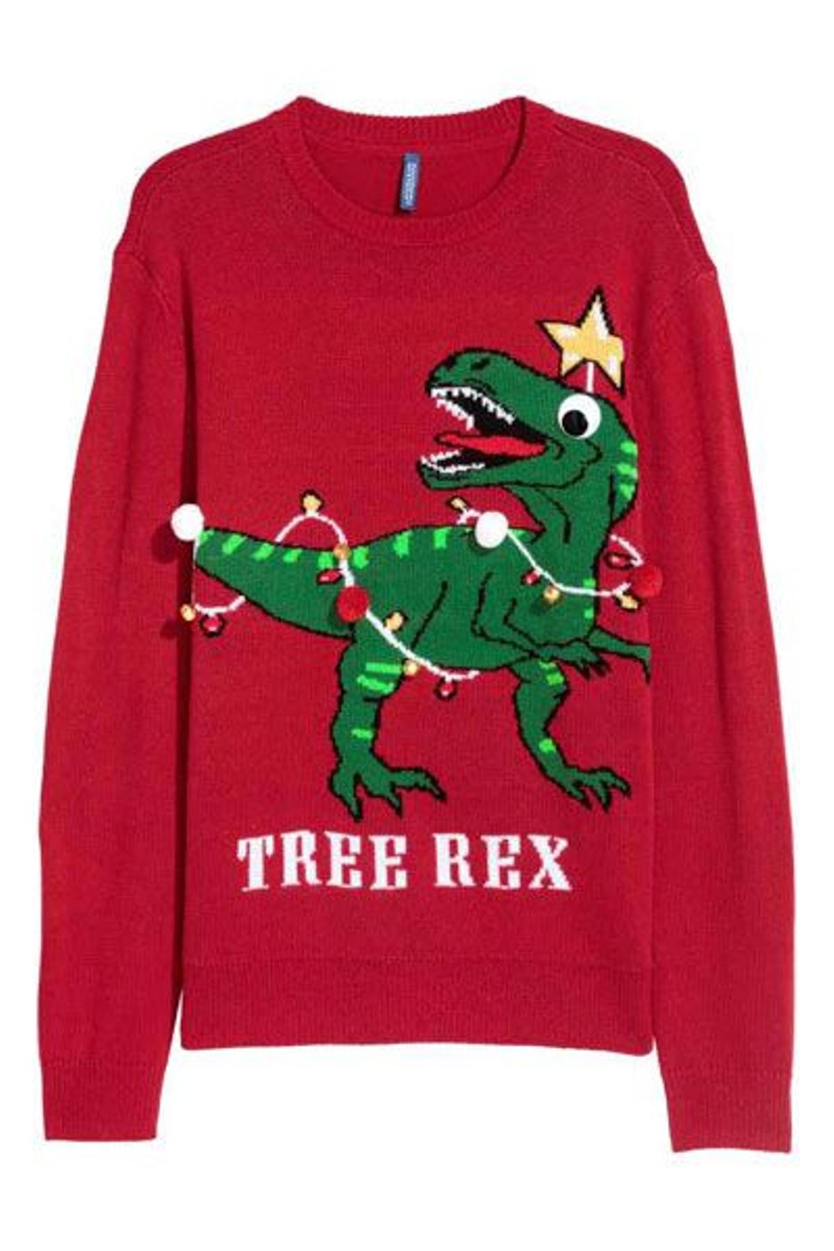 15 jerséis navideños: jersey 'tree Rex' de H&amp;M