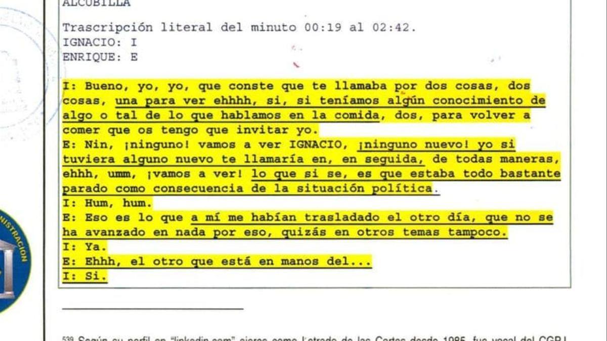 Oficio de la UCO sobre Enrique Arnaldo