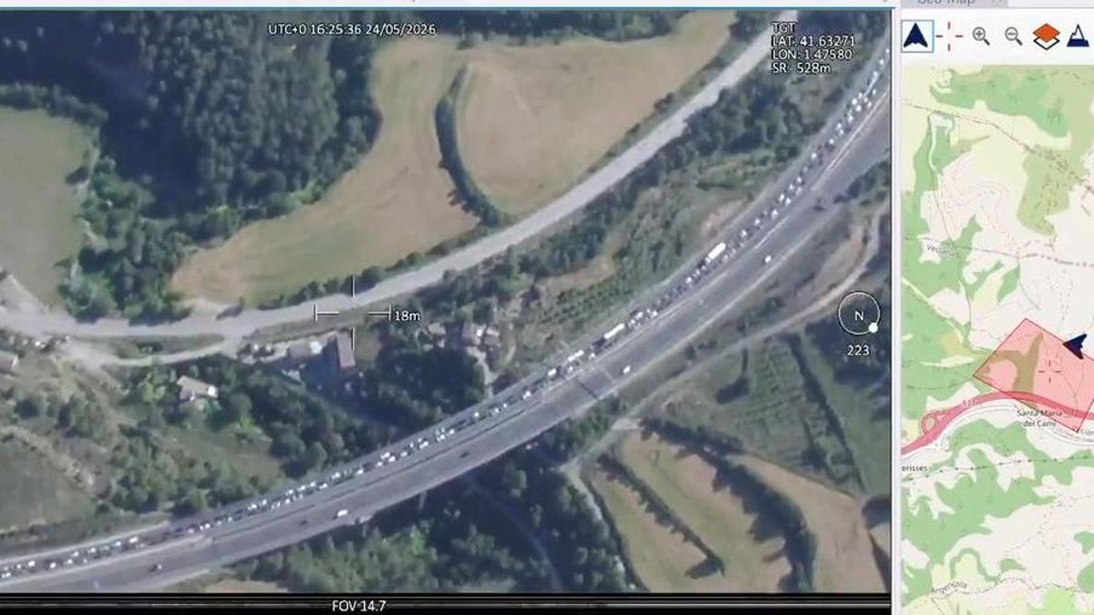 Caravanas en la AP-7 por un accidente en Avinyonet y más retenciones en la A-2 y la C-58