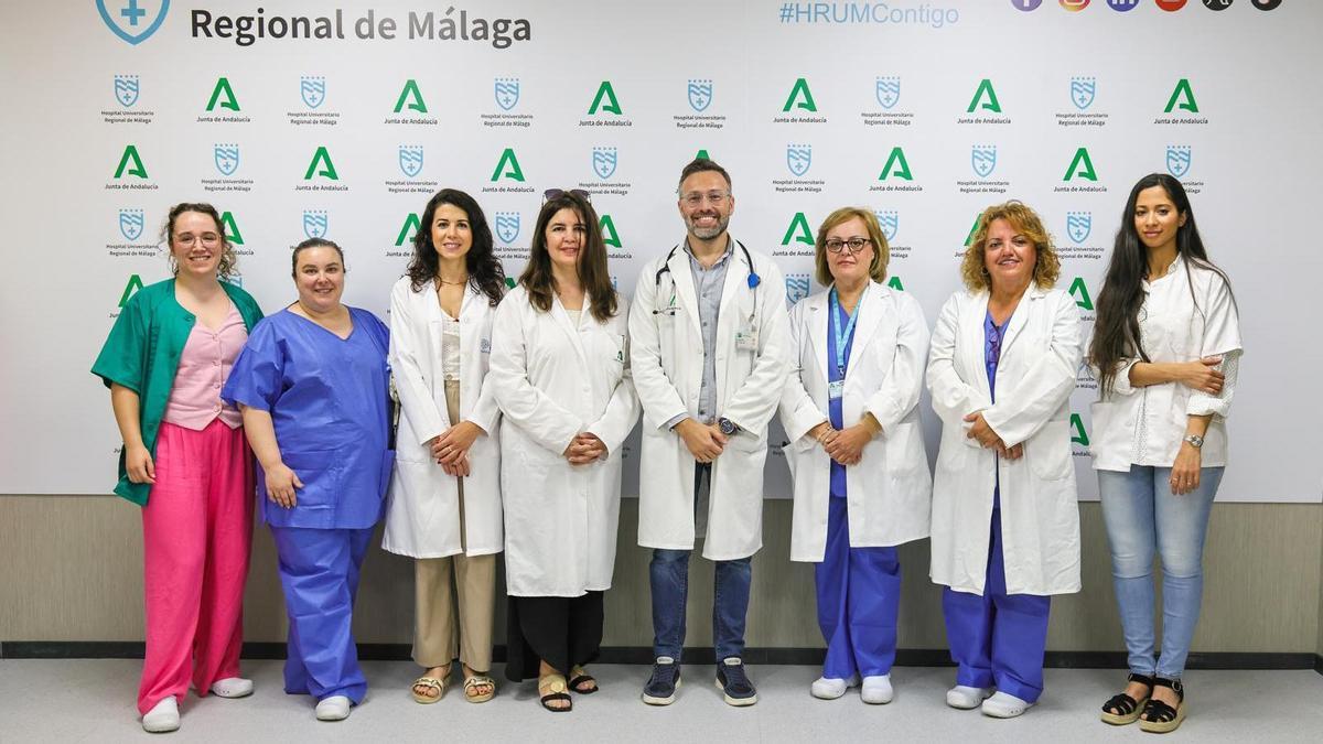 El equipo dle Hospital Regional de Málaga que participará en el estudio VOYAGER2.