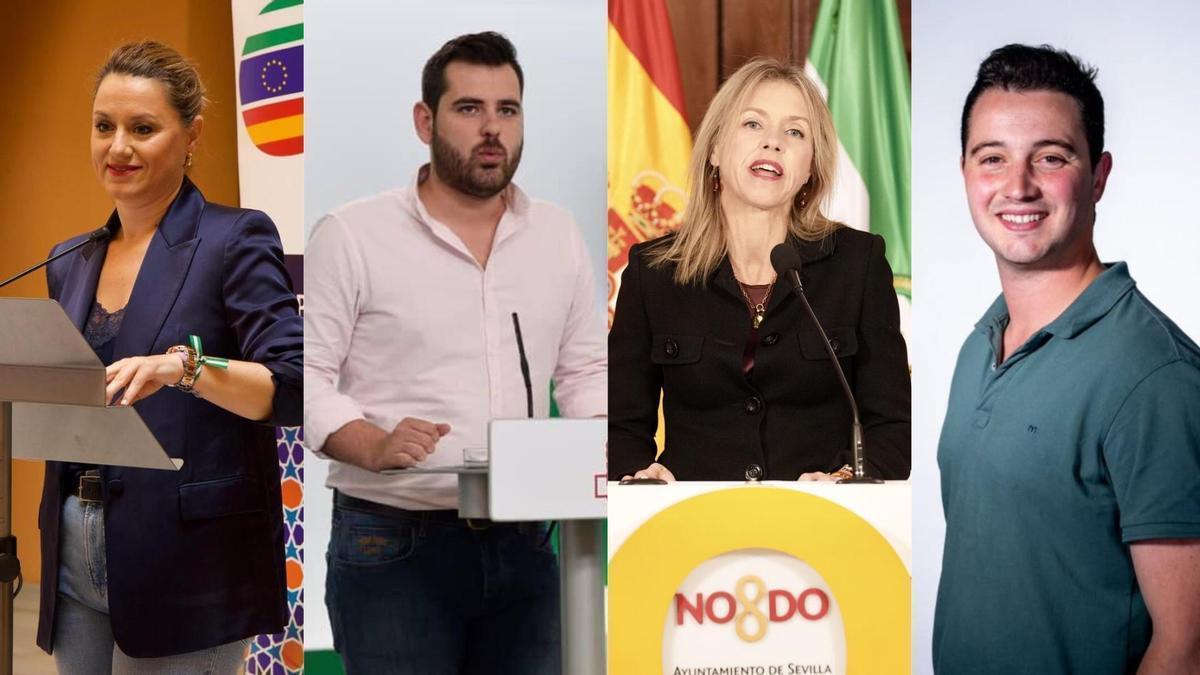 De izquierda a derecha, Minerva Salas (PP), Alejandro Moyano (PSOE), Cristina Peláez (Vox) y Javier Montes (Adelante). Algunas de las nuevas caras del Parlamento andaluz.