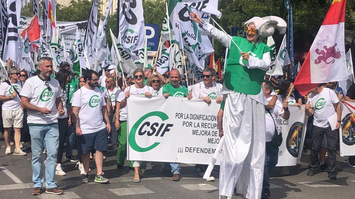 Zamoranos en la manifestación del CSIF en Madrid.