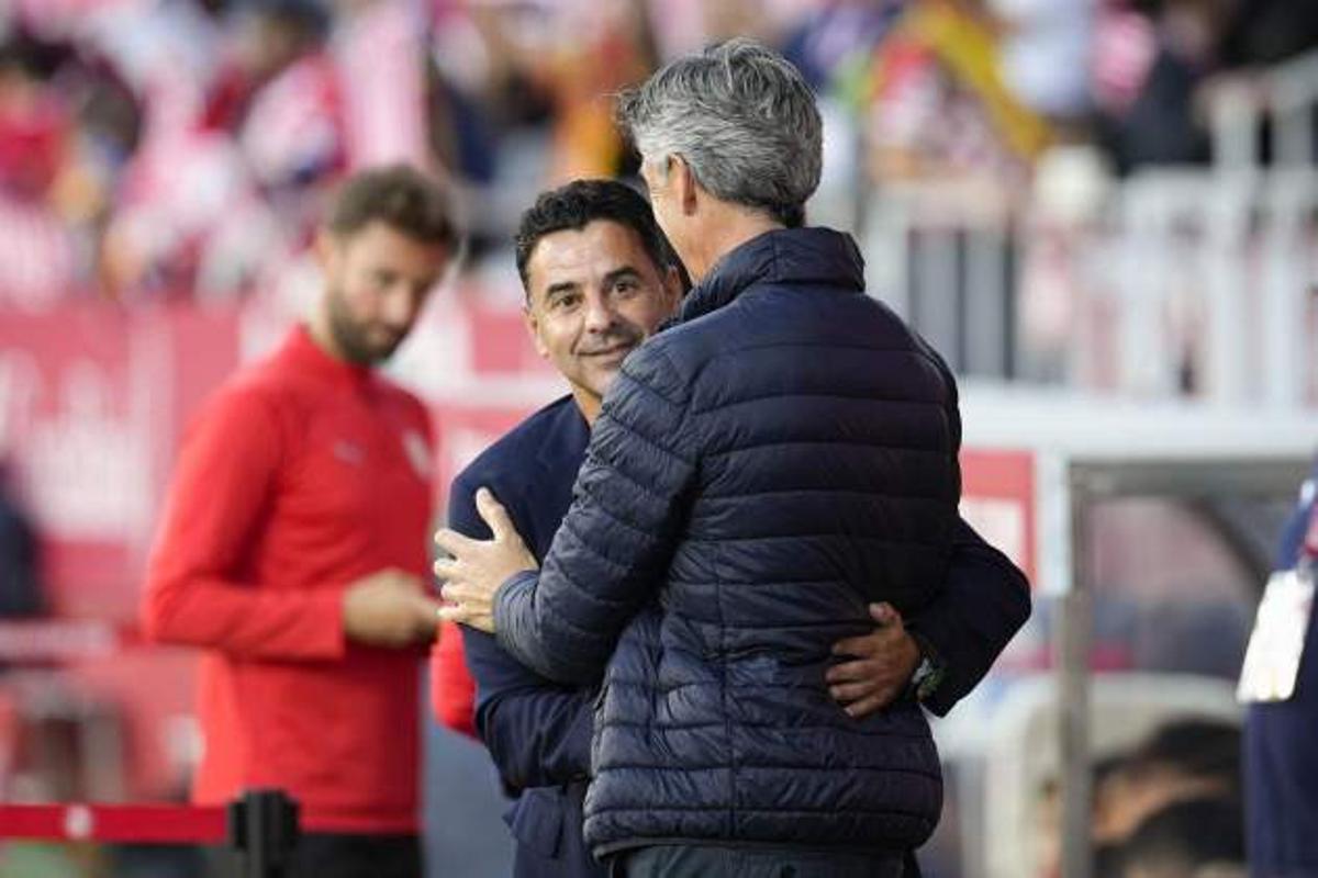 Míchel y Alguacil, antes de un Girona-Real Sociedad