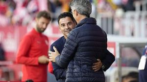 Míchel y Alguacil, antes de un Girona-Real Sociedad