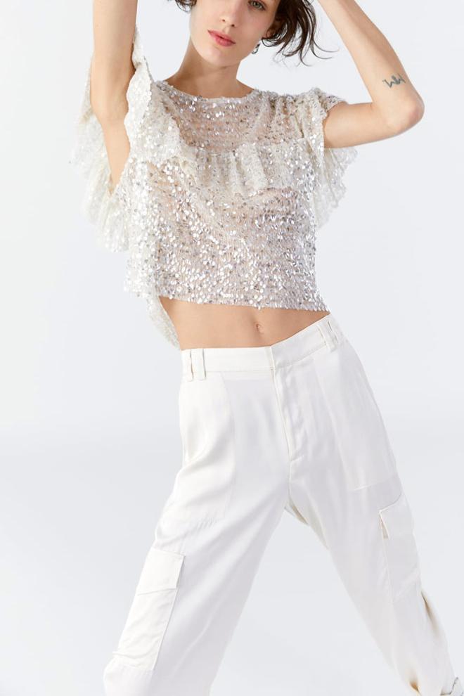Top de lentejuelas de Zara